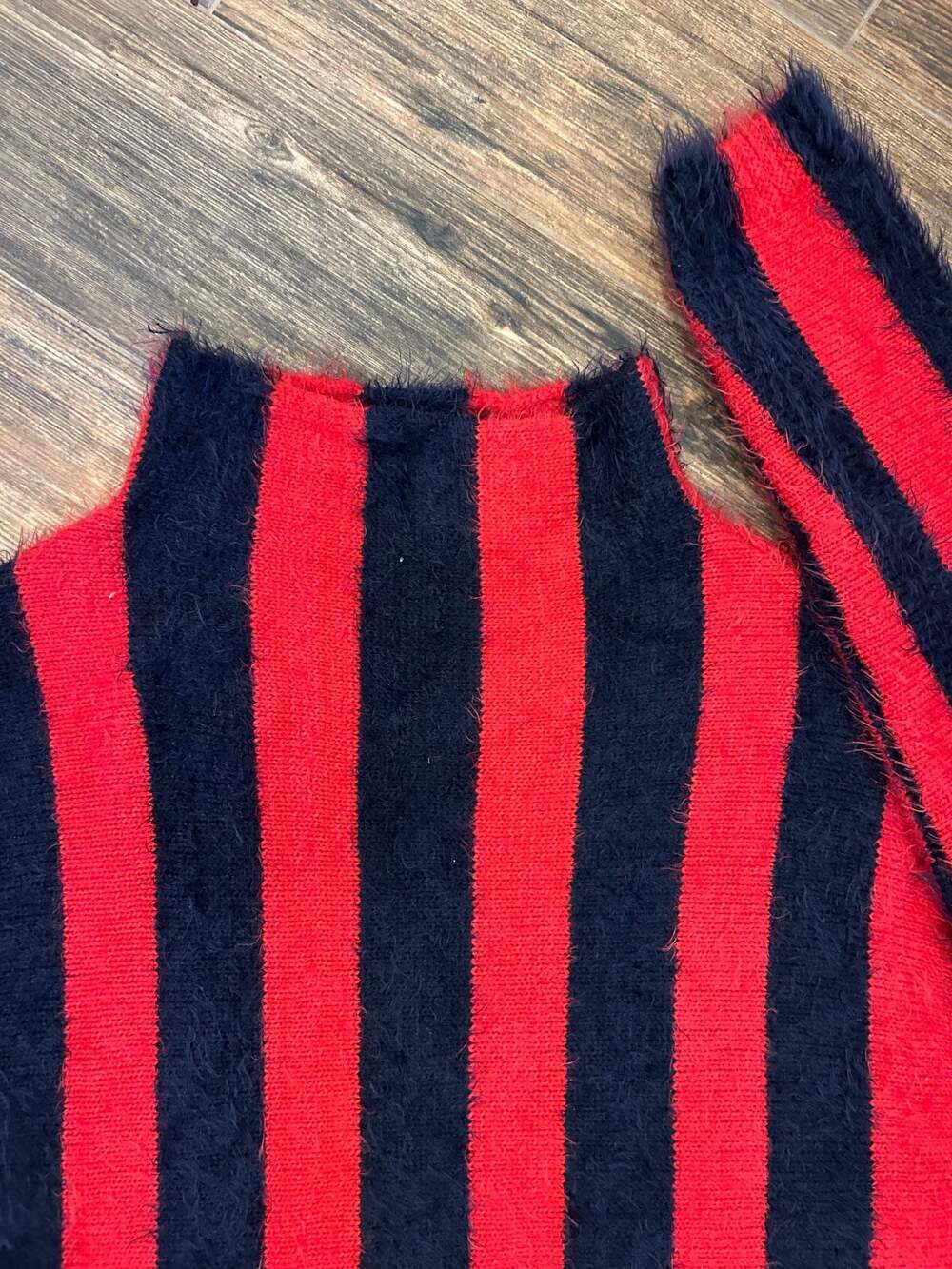 Blank NYC Striped Eyelash Knit Mock Neck Sweater - Picture 4 of 8
